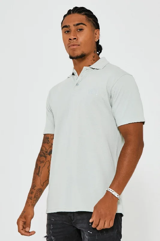 men's luxury cotton polo shirts -Rex Polo Shirt - Pale Green