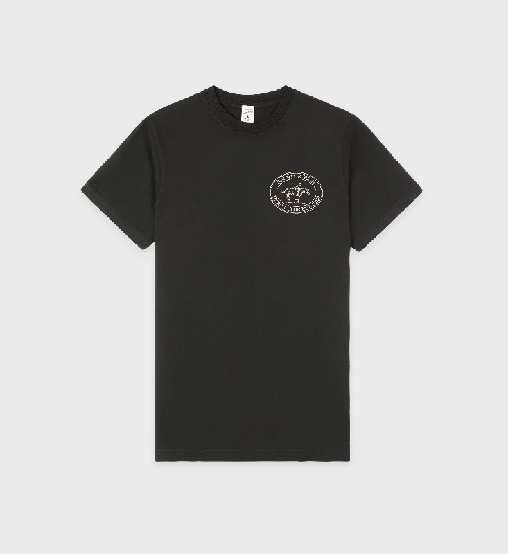 eco-conscious t-shirts for men -Riding Club T-Shirt - Faded Black/Cream