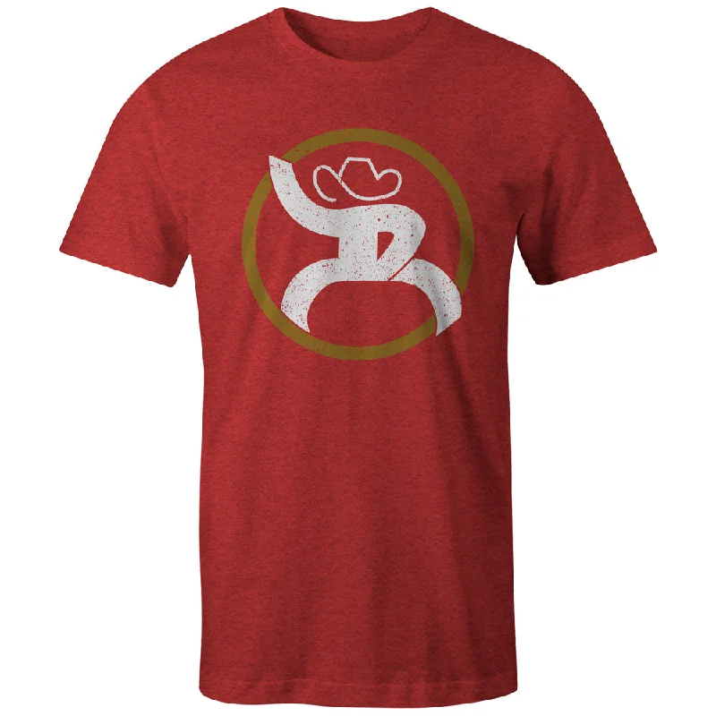 men's graphic tees for layering -"Roughy 2.0" Red w/Mustard/White Logo T-shirt