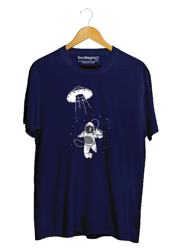 men's round neck t-shirts -Running Astronaut  Plus Size T-Shirt