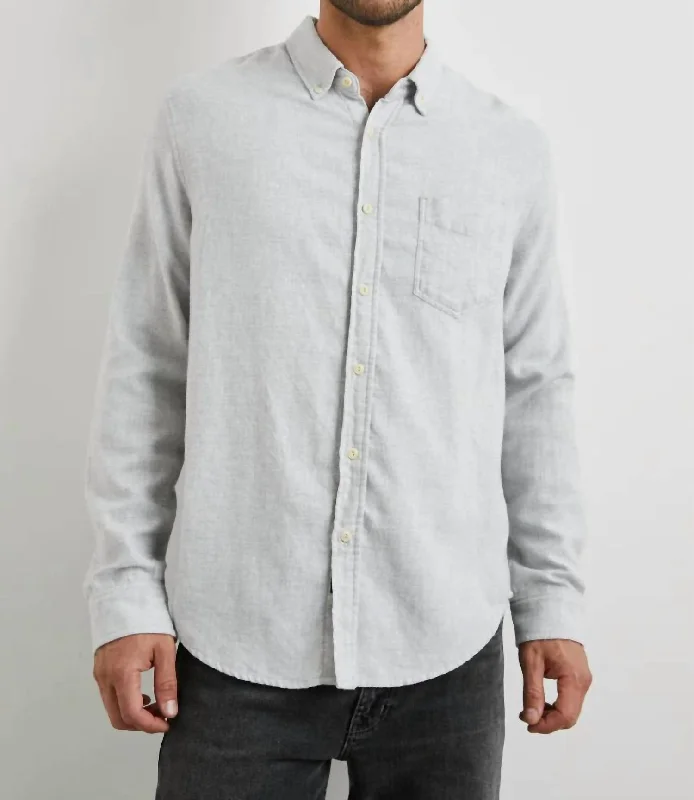 men's dress shirts for formal events -Runson Shirt In Heather Grey