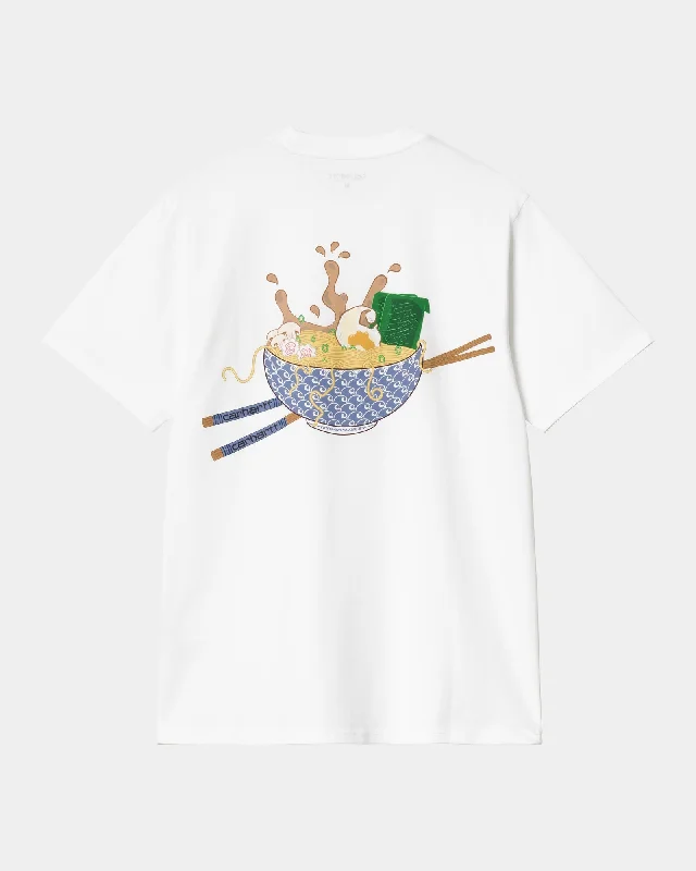 men's oversized t-shirts -Noodle Soup T-Shirt | White