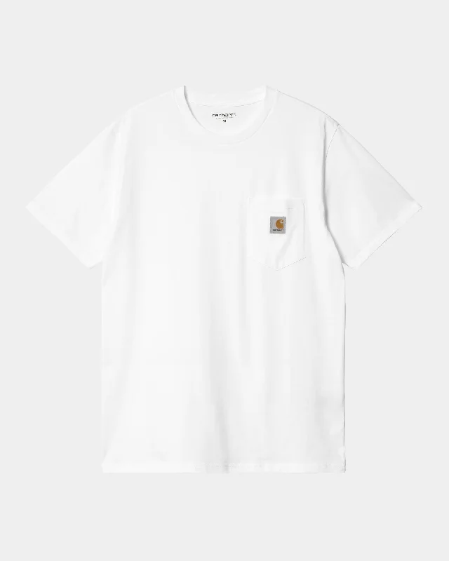 men's crewneck t-shirts -Pocket T-Shirt | White