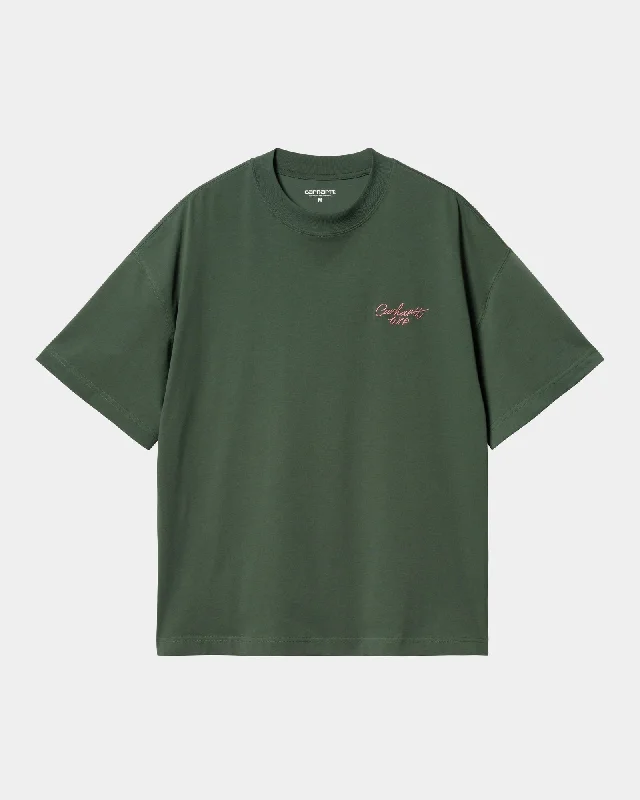 men's streetwear t-shirts -Signature Script T-Shirt | Sycamore Tree / Dusty Rose