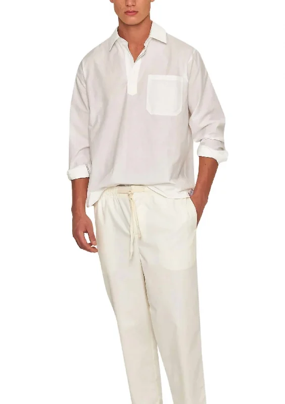 men's casual polo shirts for work -Shanklin Shirt In White