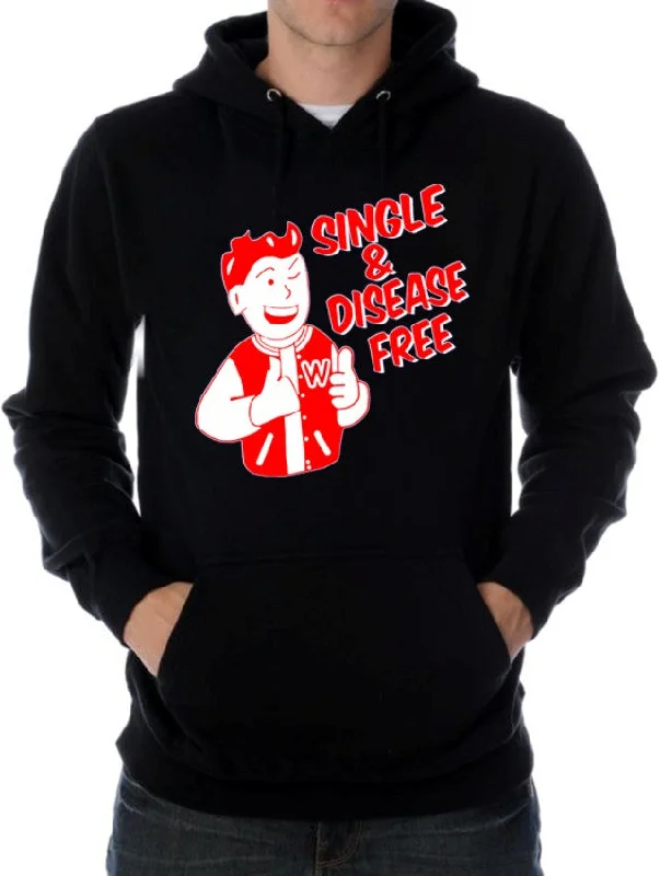 men's fleece-lined sweatshirts -Single & Disease Free Hoodie