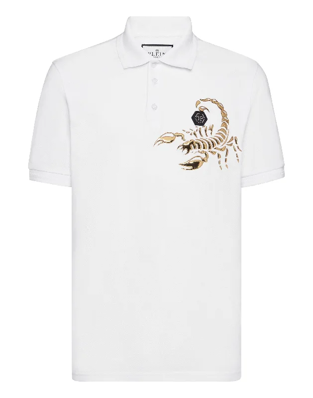 men's pique polo shirts -Slim Fit Polo Shirt Scorpion