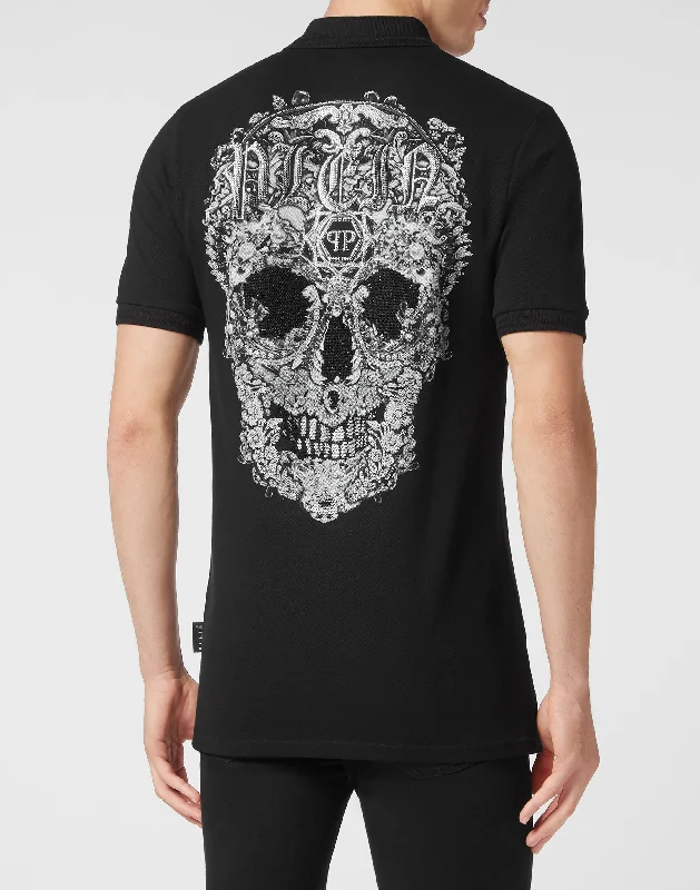 comfortable polo shirts for men -Slim Fit Polo shirt SS Baroque Skull