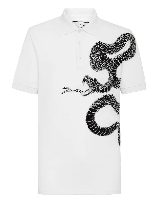 slim fit pique polo shirts for men -Slim Fit Polo shirt SS Snake