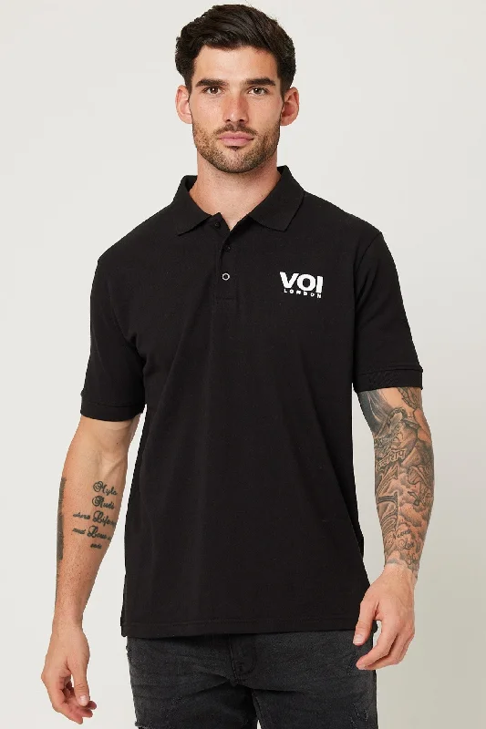 men's simple polo shirts -Southwick Polo Shirt - Black