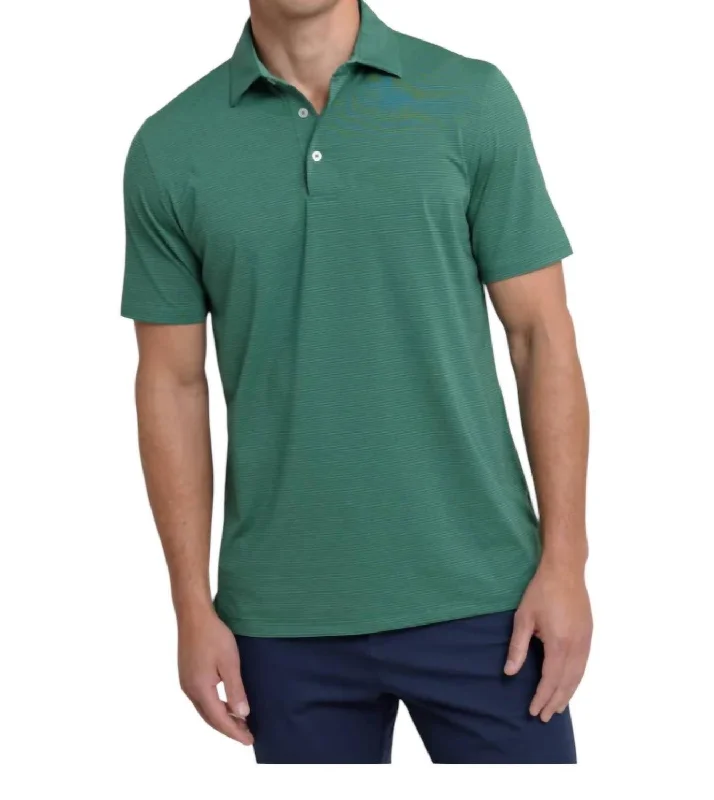 men's patterned polo shirts -Striped Polo In Fir