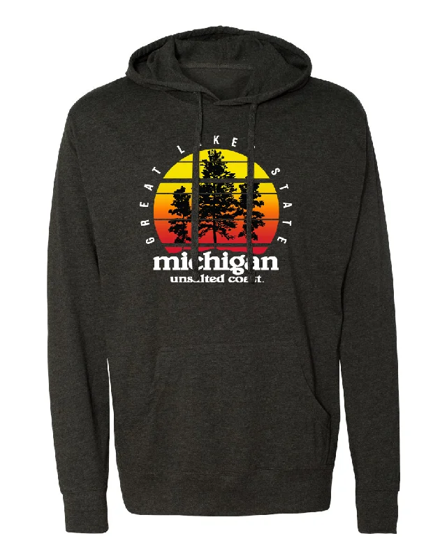 men's hoodies for outdoor activities -SUNSET T-SHIRT HOODIE