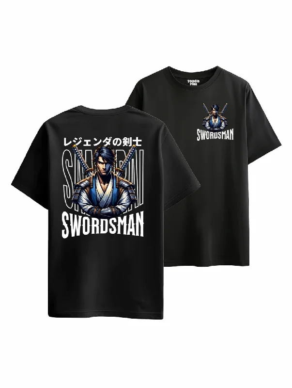 men's long sleeve t-shirts -Swordsman Plus Size T-Shirt