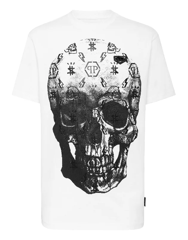 casual t-shirts for men -T-shirt Round Neck SS print Skull