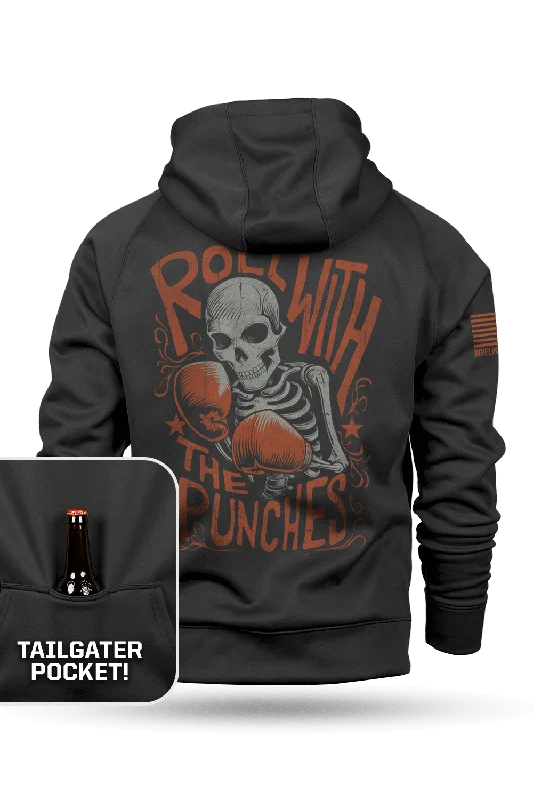 embroidered hoodies for men -Roll with the Punches - Tailgater Hoodie