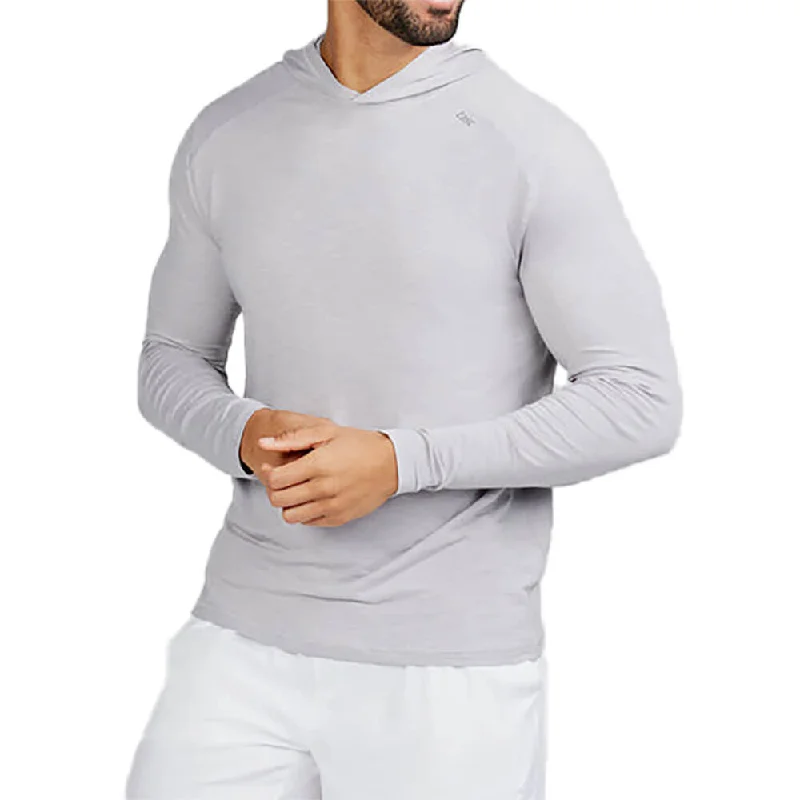 men's hoodies with pockets -Tasc Carrolton Long Sleeve Hoodie T-Shirt - Silver