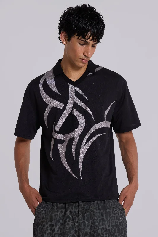 men's polo shirts for sports -Tattoo Football Polo Shirt