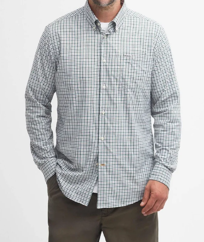 men's premium checkered shirts -Teesdale Performance Shirt In Classic Green