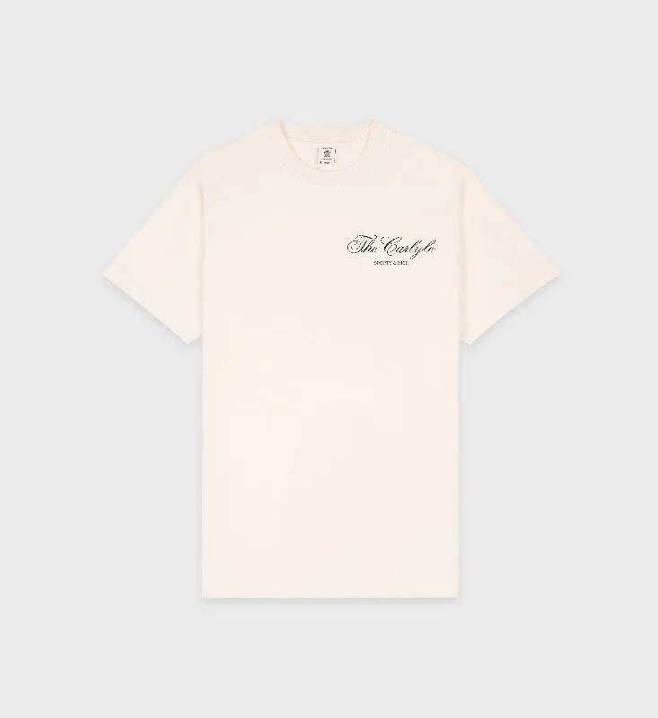 graphic tees for men -The Carlyle Souvenir T-Shirt - Cream/Forest