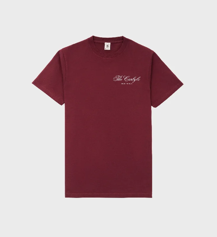 versatile t-shirts for men -The Carlyle Souvenir T-Shirt - Merlot/White