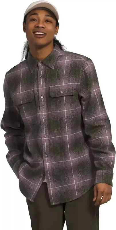 men's business shirts -The North Face Arroyo NF0A4QPJOZ5 Shirts Men Fawn Gray Flannel Button Up SGN1384