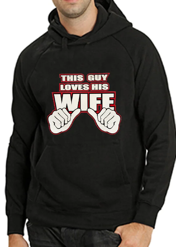 embroidered hoodies for men -This Guy Loves His Wife Adult Hoodie