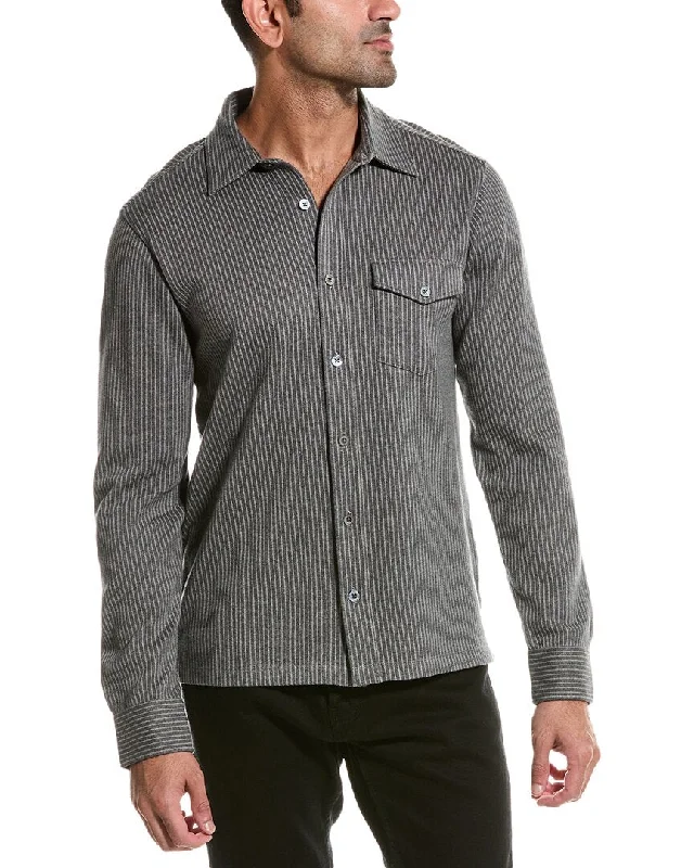 men's comfortable plaid shirts -Todd Snyder Pinstripe Shirt