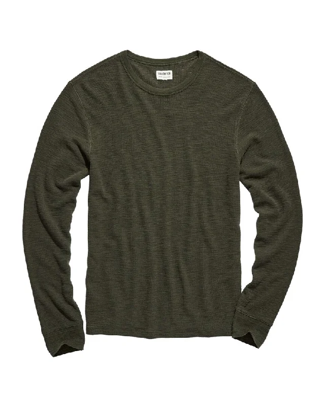 men's comfy dress shirts -Todd Snyder Waffle Crewneck Pullover