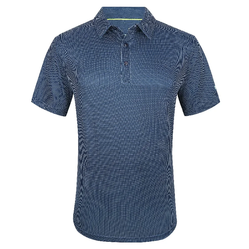 modern style polo shirts for men -Tom Baine Men's Performance Geometric Print Four-Way Stretch Golf Polo