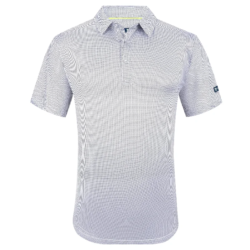 men's casual fit polo shirts -Tom Baine Men's Performance Geometric Print Four-Way Stretch Golf Polo