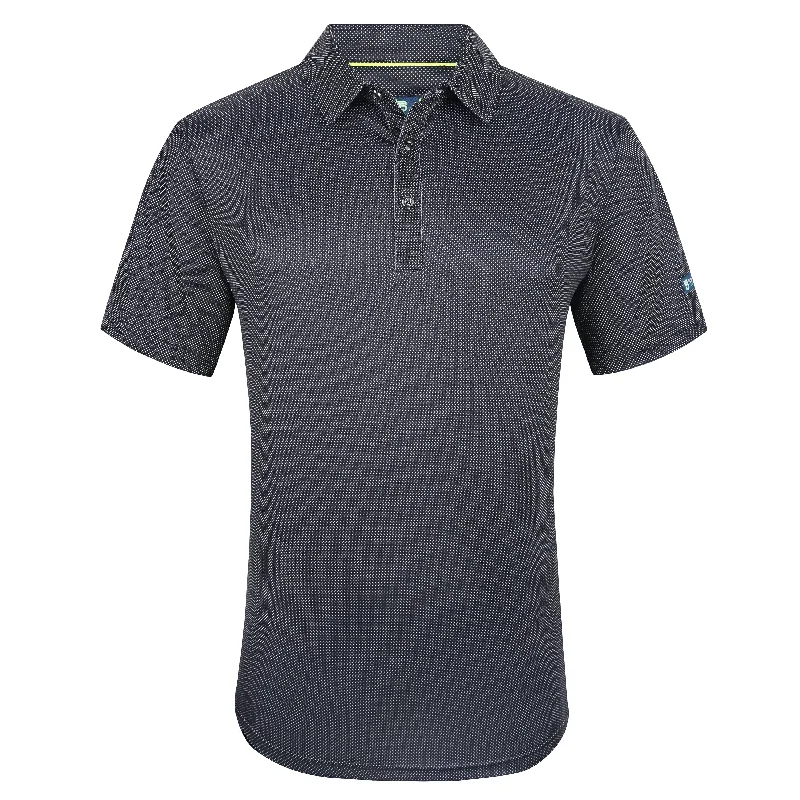 men's simple polo shirts -Tom Baine Men's Performance Geometric Print Four-Way Stretch Golf Polo