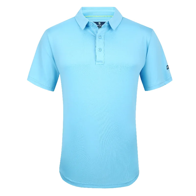 stylish polo shirts for men -Tom Baine Men's Performance Solid Four-Way Stretch Golf Polo