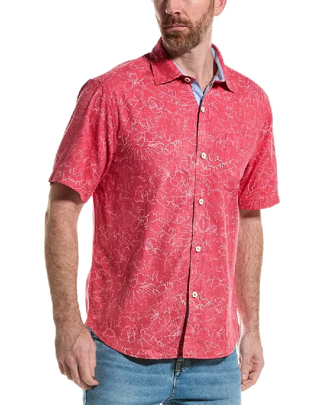 men's classic fit shirts -Tommy Bahama Between The Vines Silk-Blend Shirt