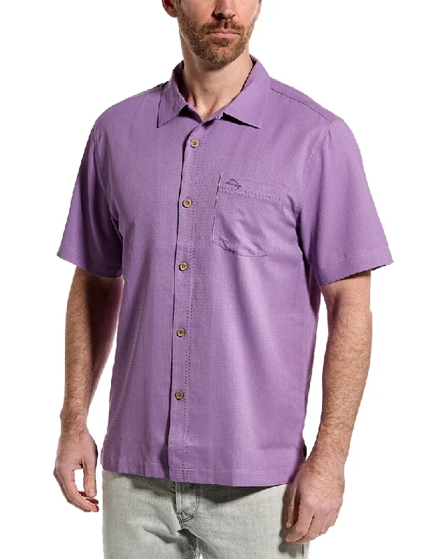 slim-fit shirts for men -Tommy Bahama Coastal Breeze Check Silk-Blend Shirt