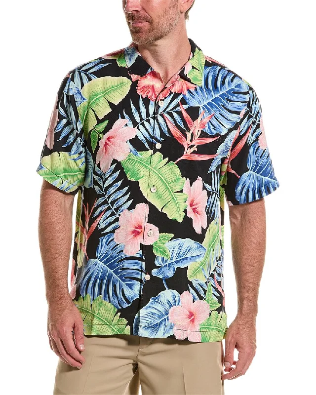 men's casual office shirts -Tommy Bahama Hibiscus Grove Silk Shirt