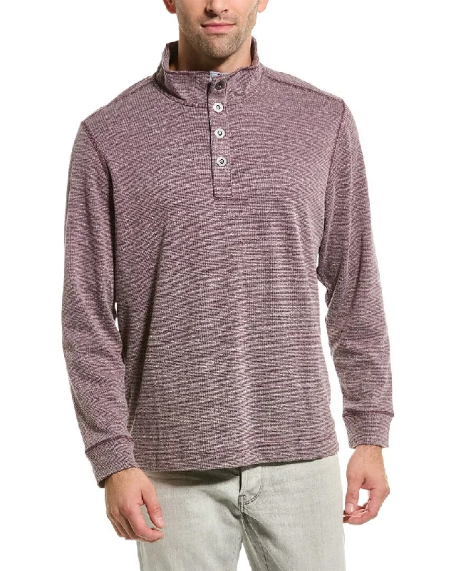 men's formal shirts for work -Tommy Bahama Salt Point Snap Mock Pullover