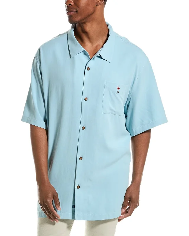 comfortable button-up shirts for men -Tommy Bahama Stars Stripes And Wine Silk Shirt