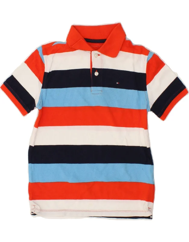 premium polo shirts for men -TOMMY HILFIGER Boys Polo Shirt 8-9 Years Medium Multicoloured Striped