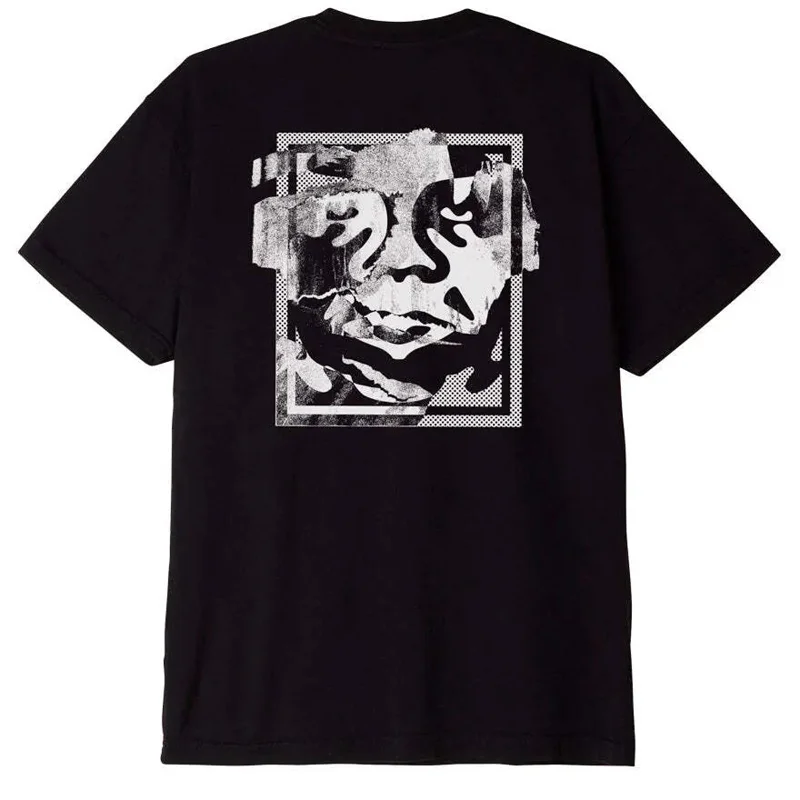 men's casual summer t-shirts -Torn Icon Face Organic S/S T-Shirt