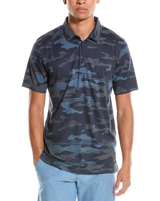 men's designer polo shirts -TravisMathew Beachside Stealth Polo Shirt