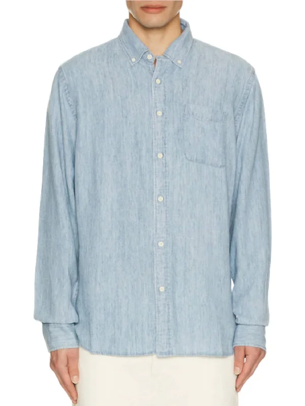 soft-touch shirts for men -Tried And True Chambray Shirt In Vintage Indigo