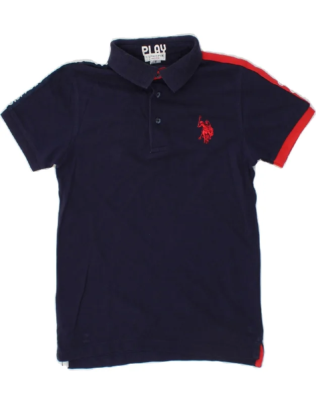 modern style polo shirts for men -U.S. POLO ASSN. Boys Graphic Polo Shirt 9-10 Years Navy Blue Colourblock