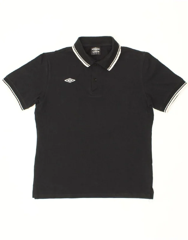 stylish polo shirts for men -UMBRO Boys Polo Shirt 15-16 Years XL Black Cotton