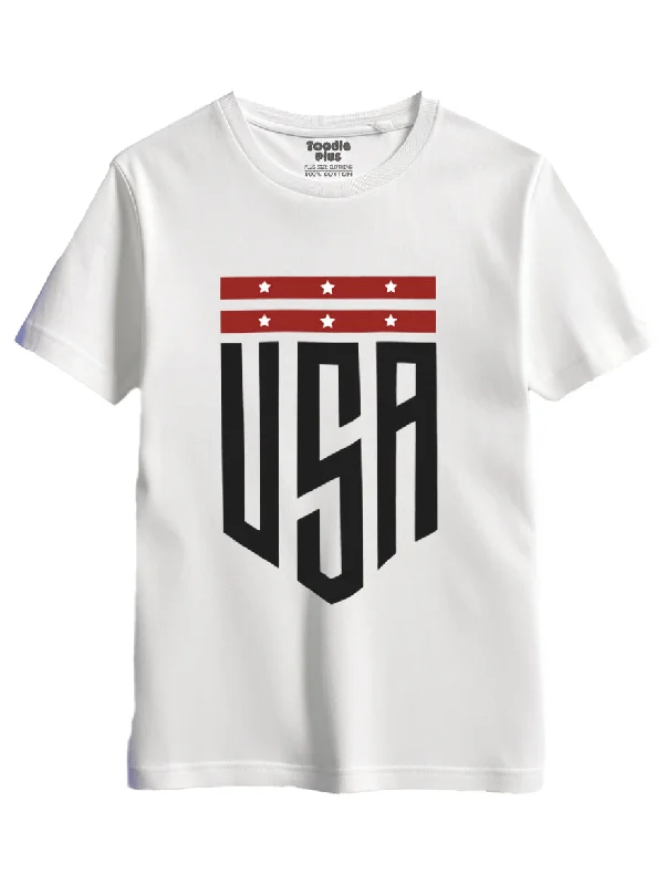 men's stylish v-neck tees -USA Badge Gym T-Shirt