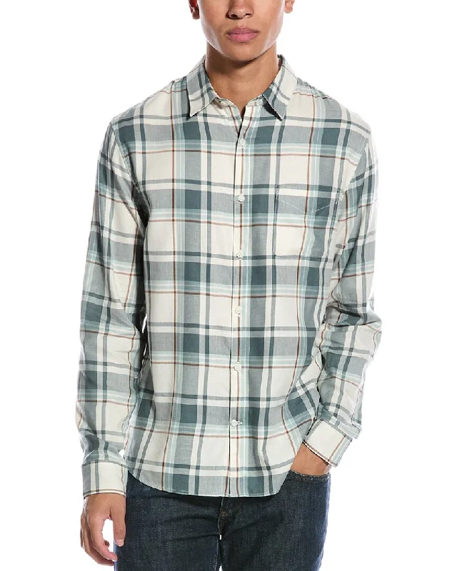 men's versatile plaid shirts -Vince Manchester Plaid Shirt