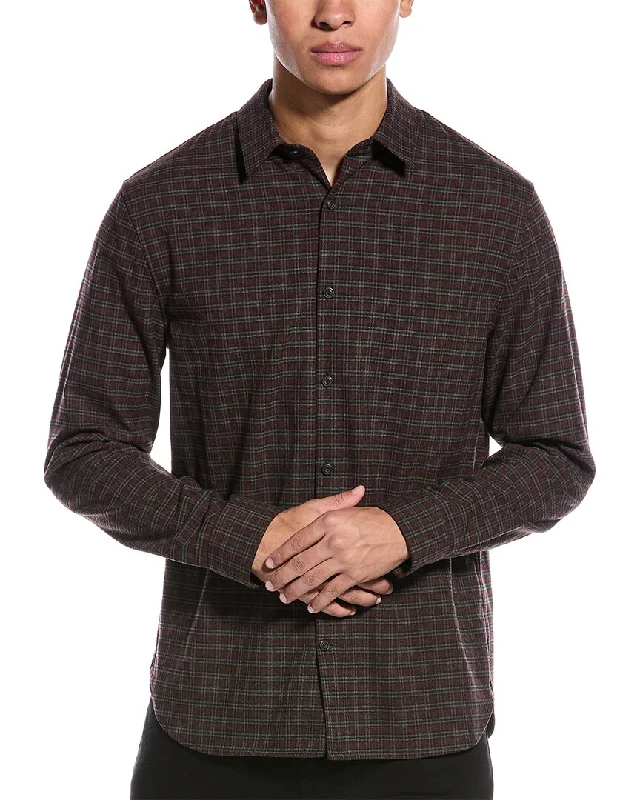 men's dress shirts with patterns -Vince New Castle Plaid Shirt