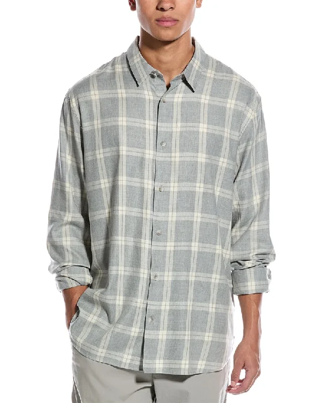 men's premium checkered shirts -Vince Oceanside Plaid Shirt