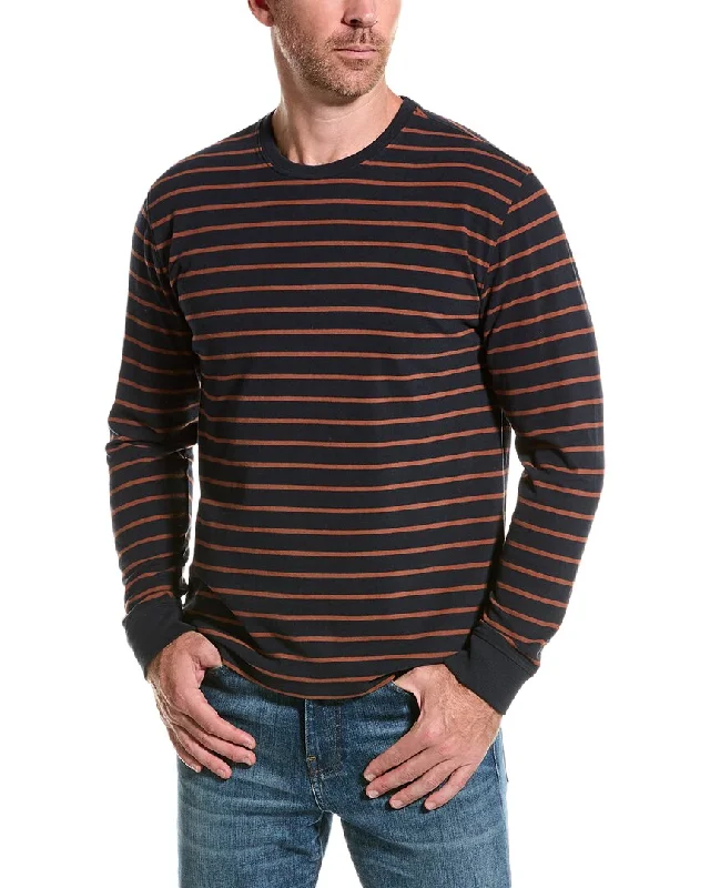 casual street t-shirts for men -Vince Stripe Sueded Jersey T-Shirt