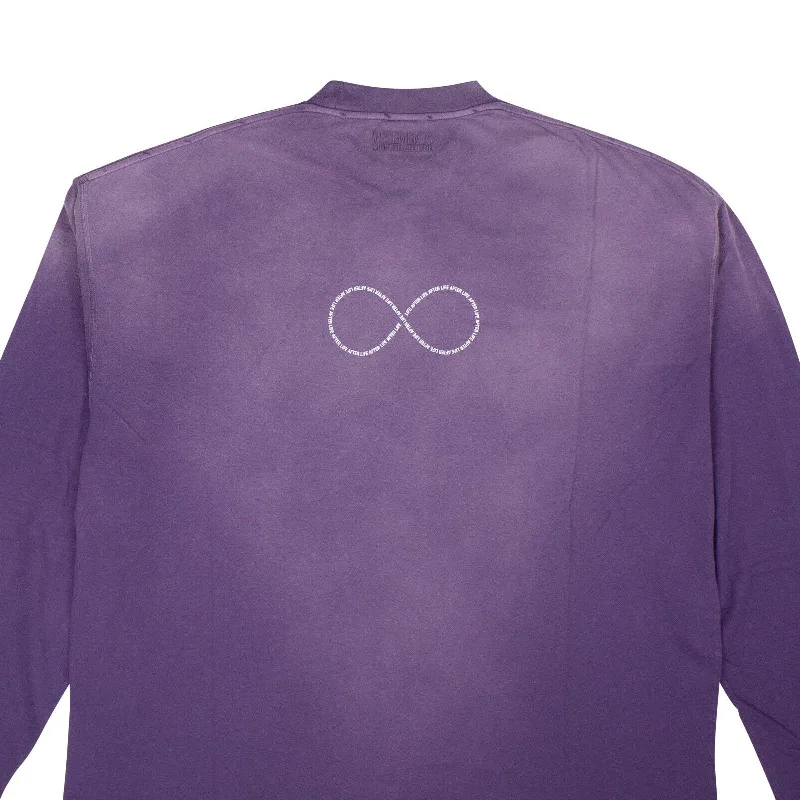 trendy t-shirts for men -Washed Purple Afterlife Long Sleeve T-Shirt