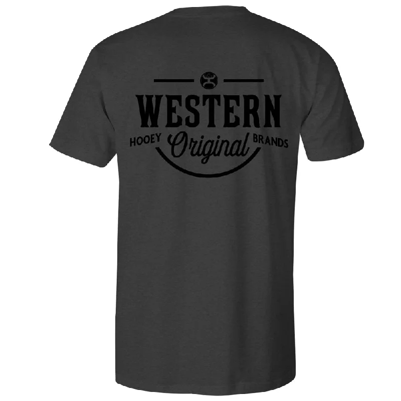 colorful t-shirts for men -"Western OG" Charcoal Heather T-shirt